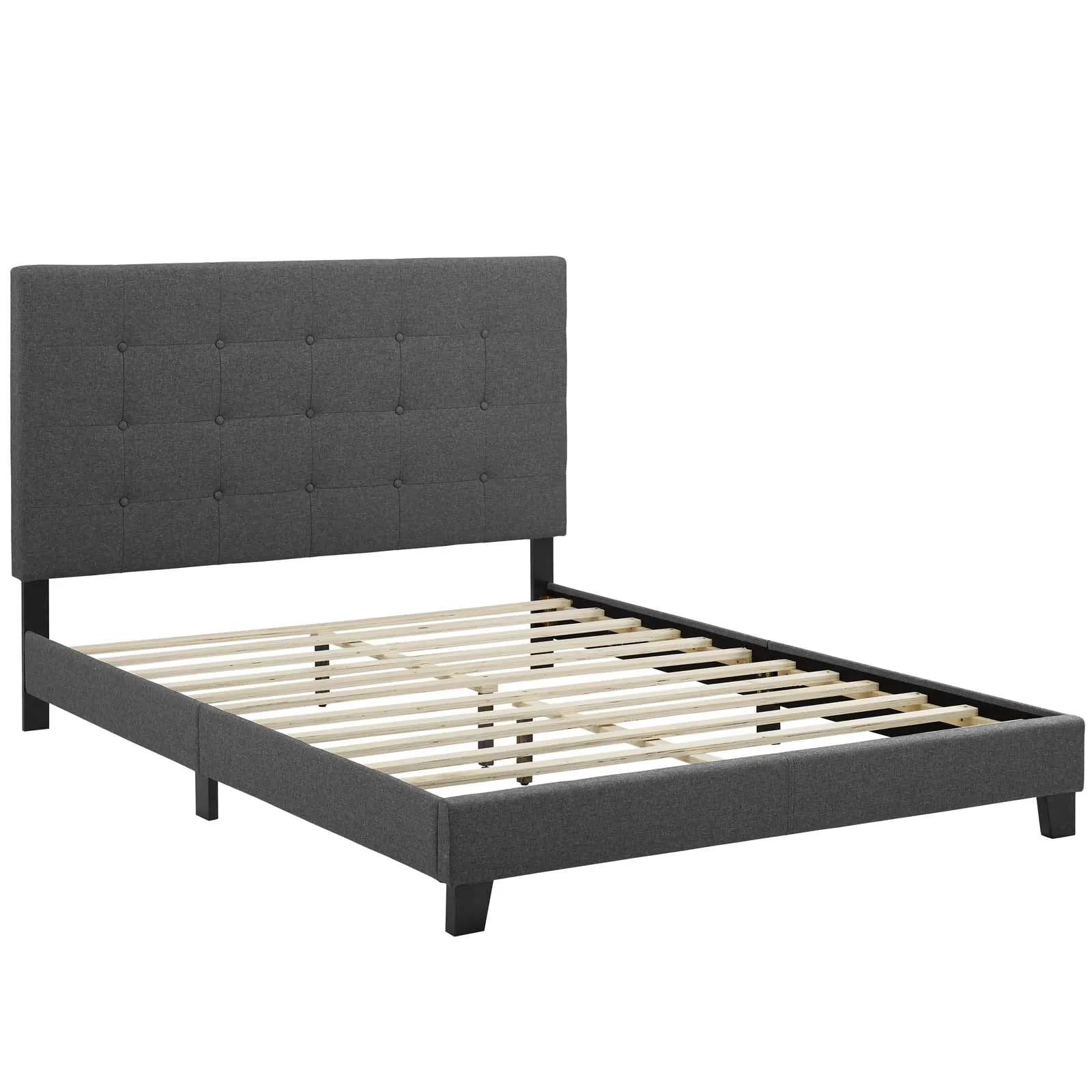 Melanie Tufted Button Upholstered Fabric Platform Bed