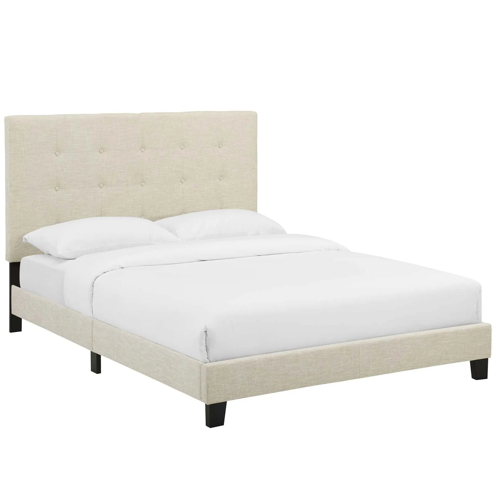 Melanie Tufted Button Upholstered Fabric Platform Bed