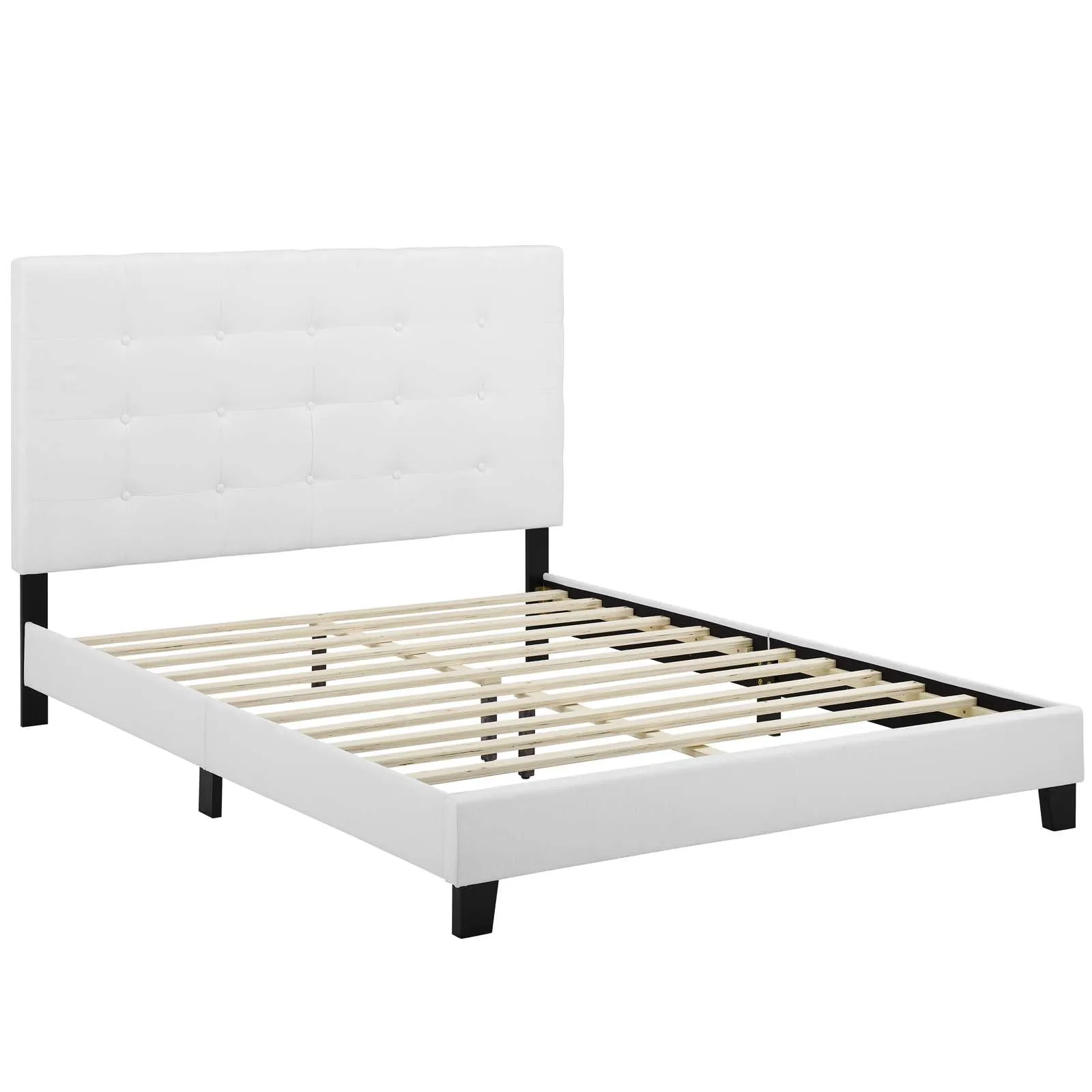 Melanie Tufted Button Upholstered Fabric Platform Bed