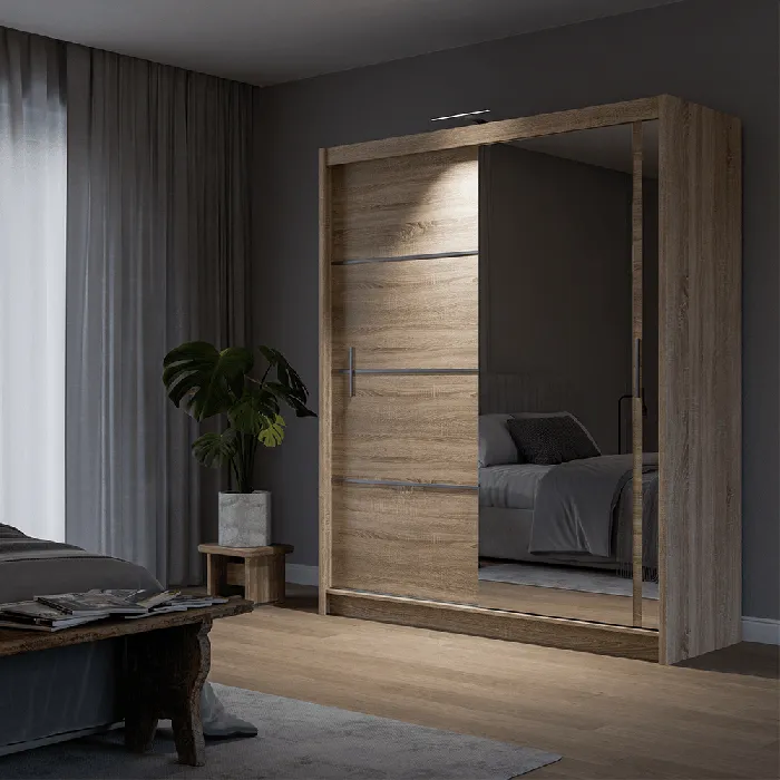 Mersey 180cm Sliding Door Wardrobe Sonoma