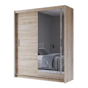 Mersey 180cm Sliding Door Wardrobe Sonoma