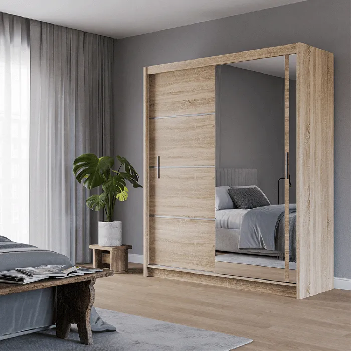 Mersey 180cm Sliding Door Wardrobe Sonoma