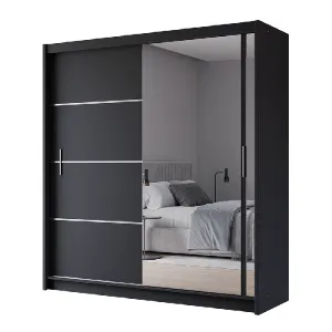 Mersey 203cm Sliding Door Wardrobe Black