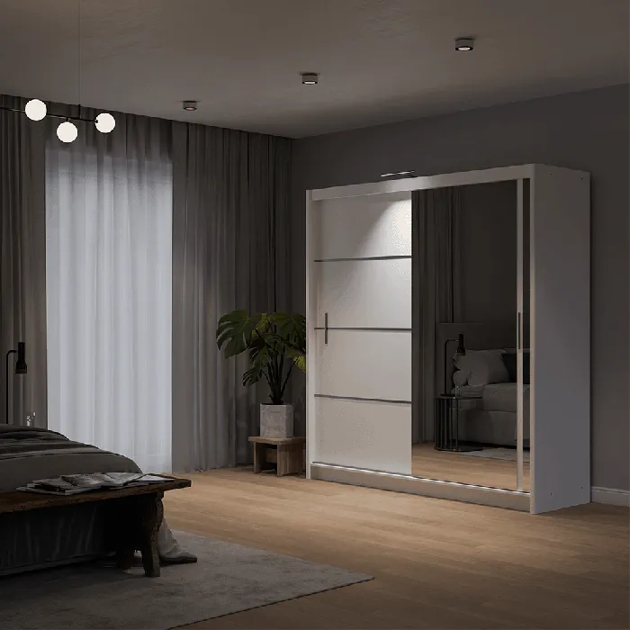 Mersey 203cm Sliding Door Wardrobe White