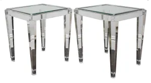 Modern Art Deco Revival Acrylic Side Tables