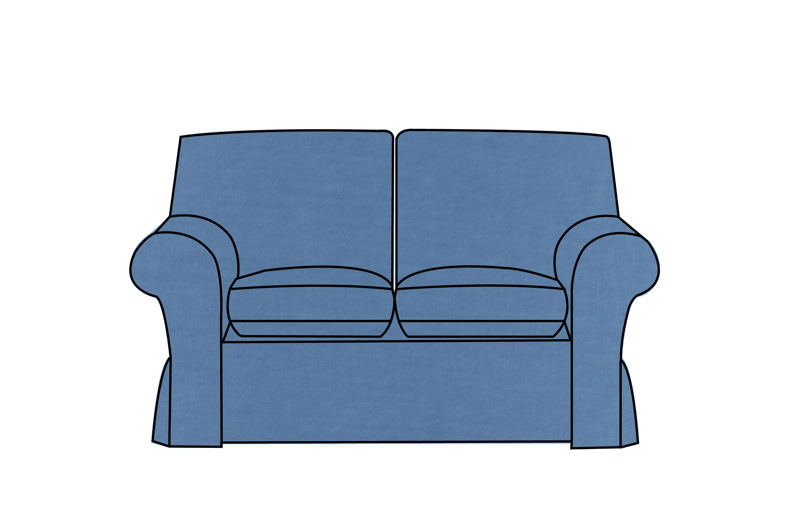 Newport | 2 Seater Extra Loose Cover | Capri Blue