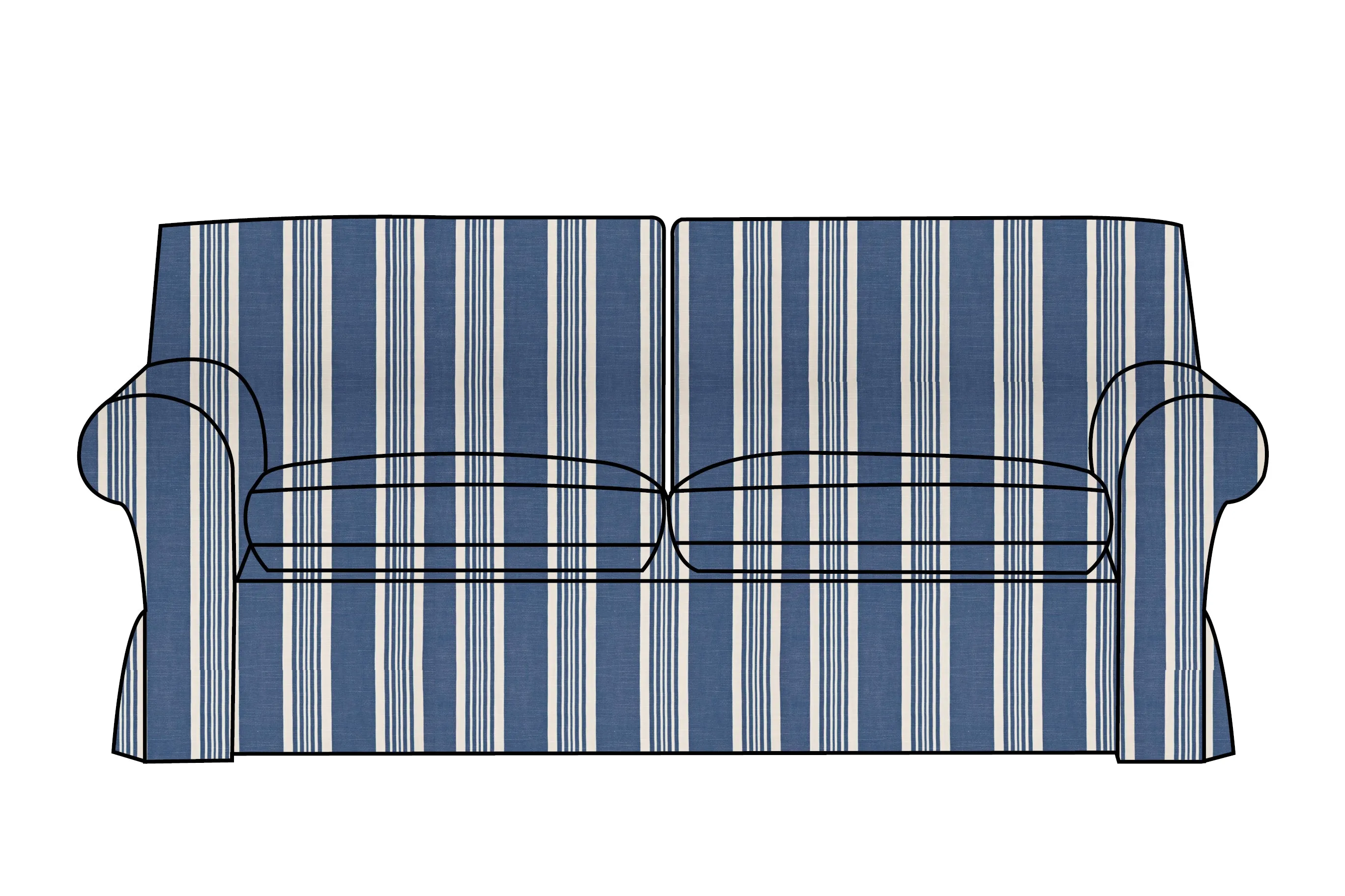 Newport | 3 Seater Extra Loose Cover | Capri Blue Stripe