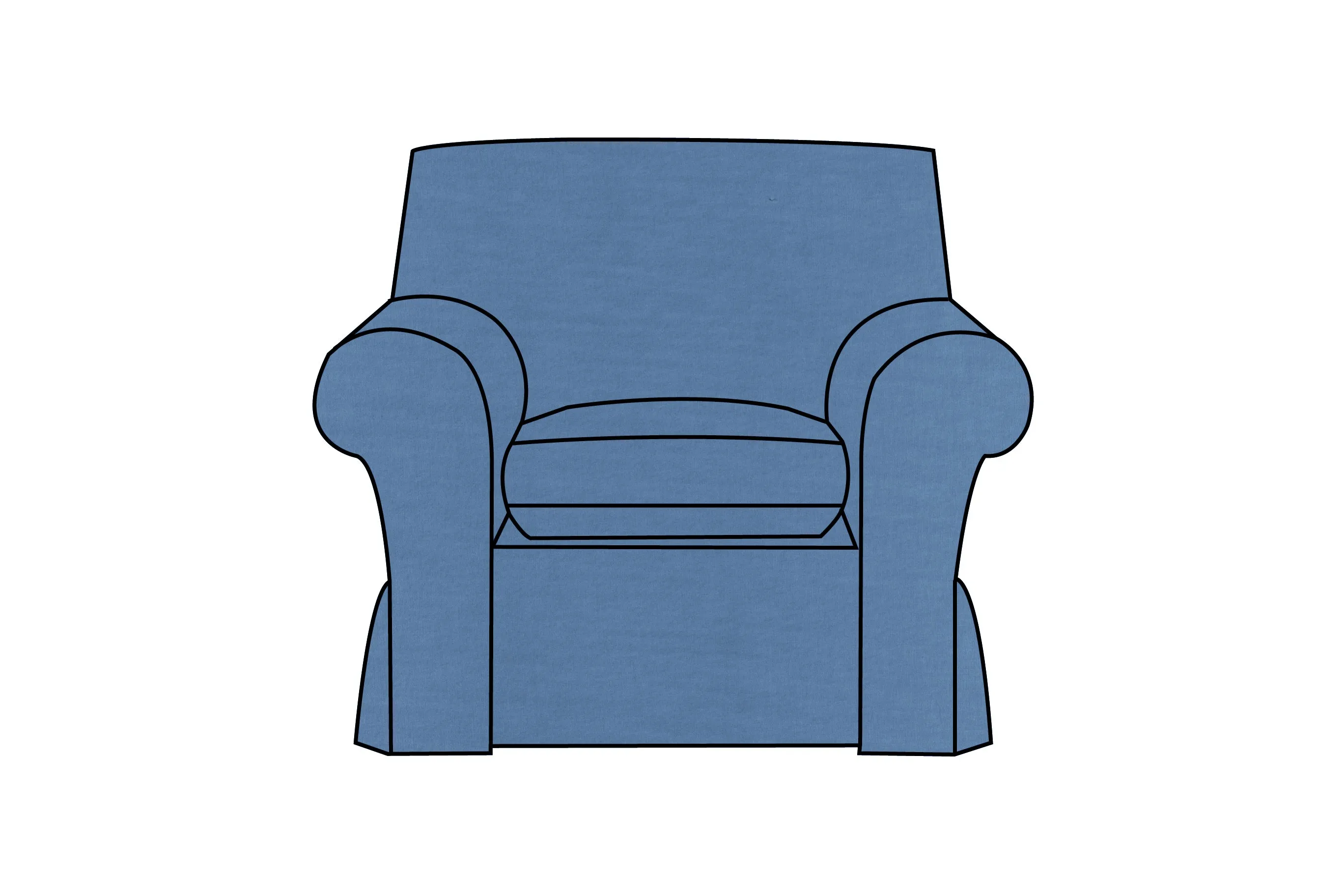 Newport | Armchair Extra Loose Cover | Capri Blue