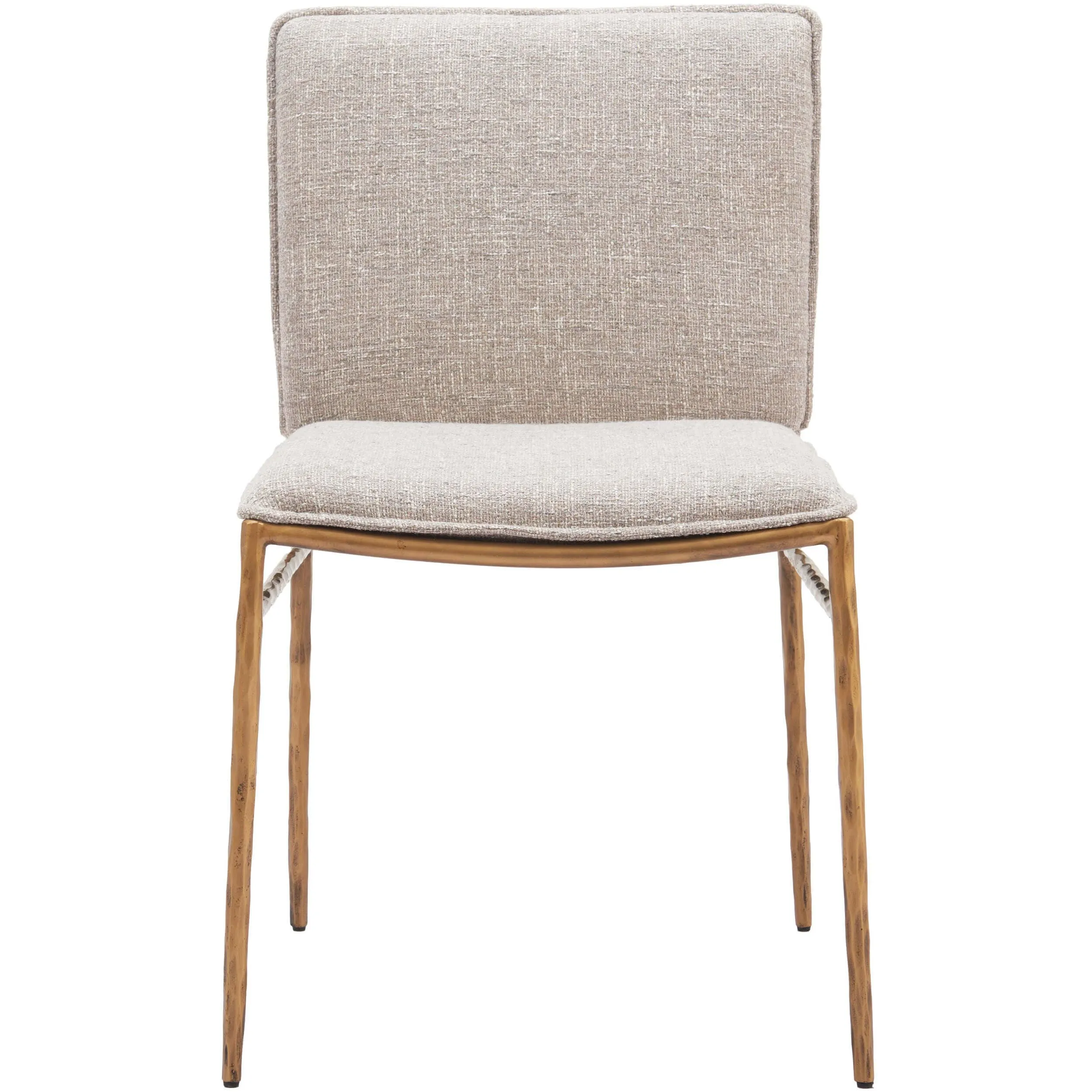 Nordvest Dining Chair, Beige/Gold, Set of 2