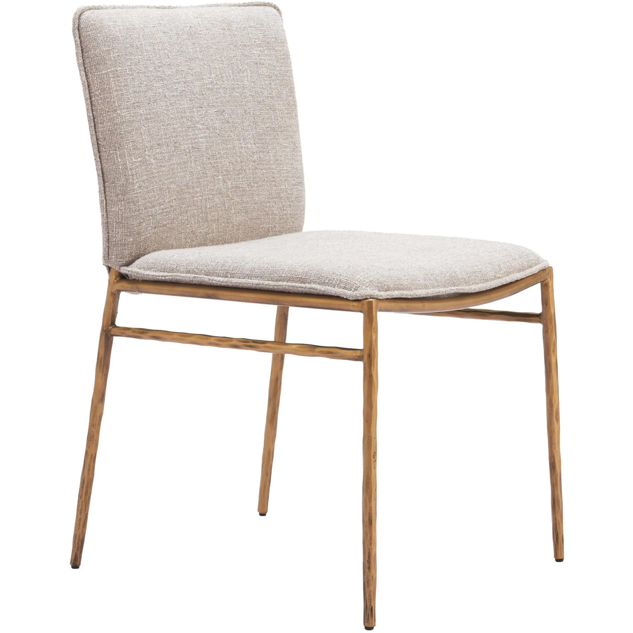 Nordvest Dining Chair, Beige/Gold, Set of 2