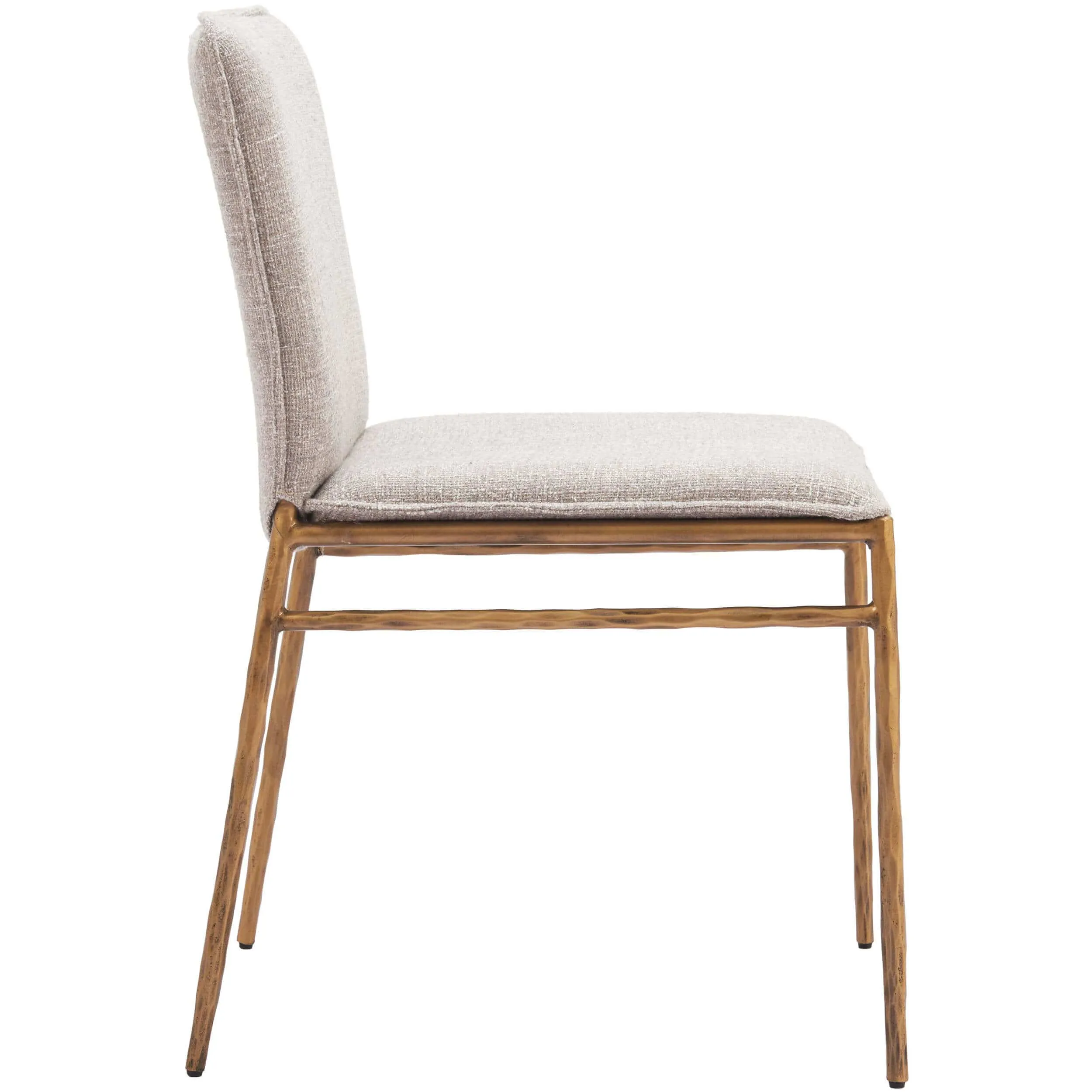 Nordvest Dining Chair, Beige/Gold, Set of 2