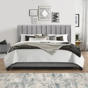 Novel Upholstered King Low Profile Platform Bed