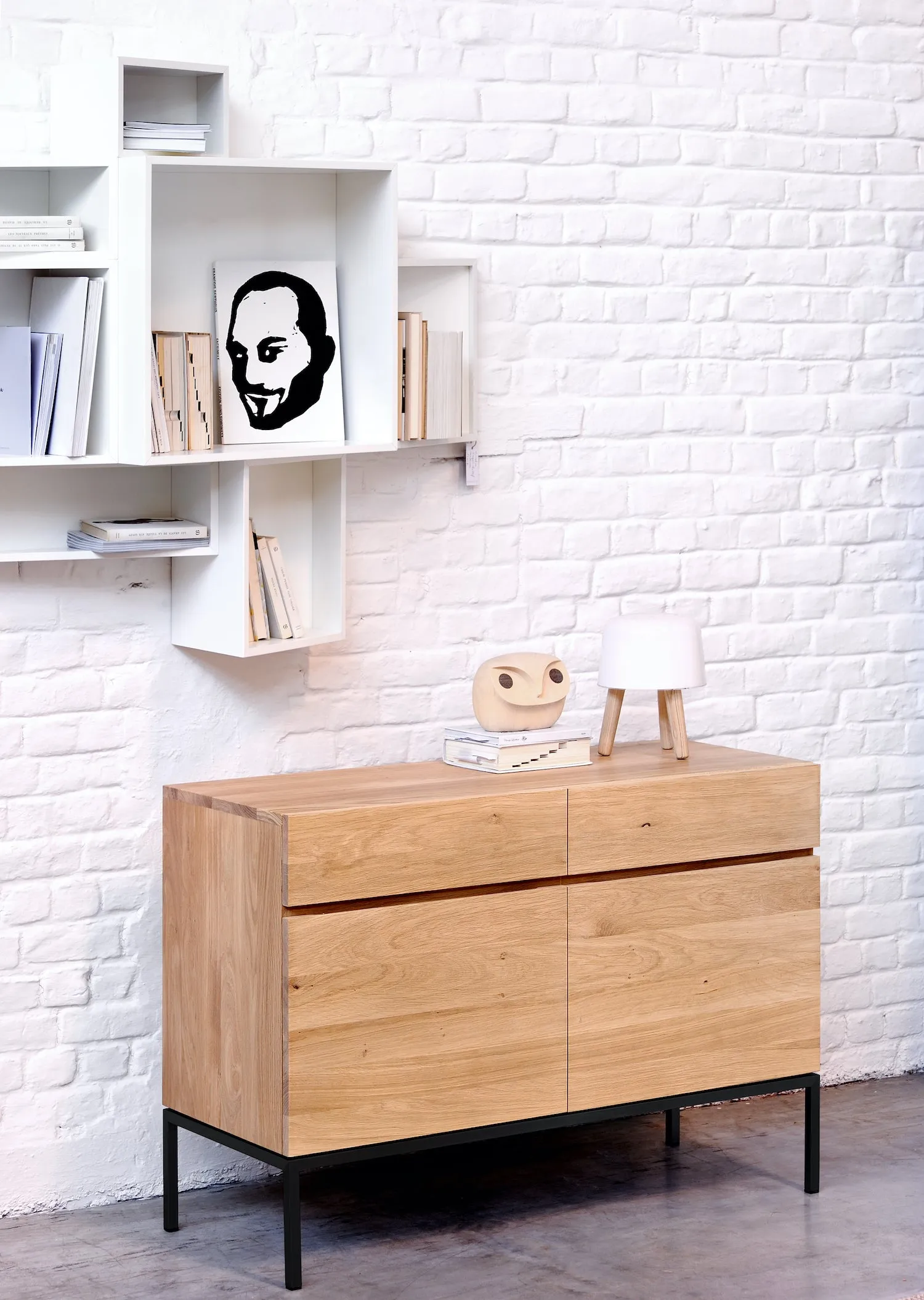 Oak Ligna Sideboard - Black Metal Legs