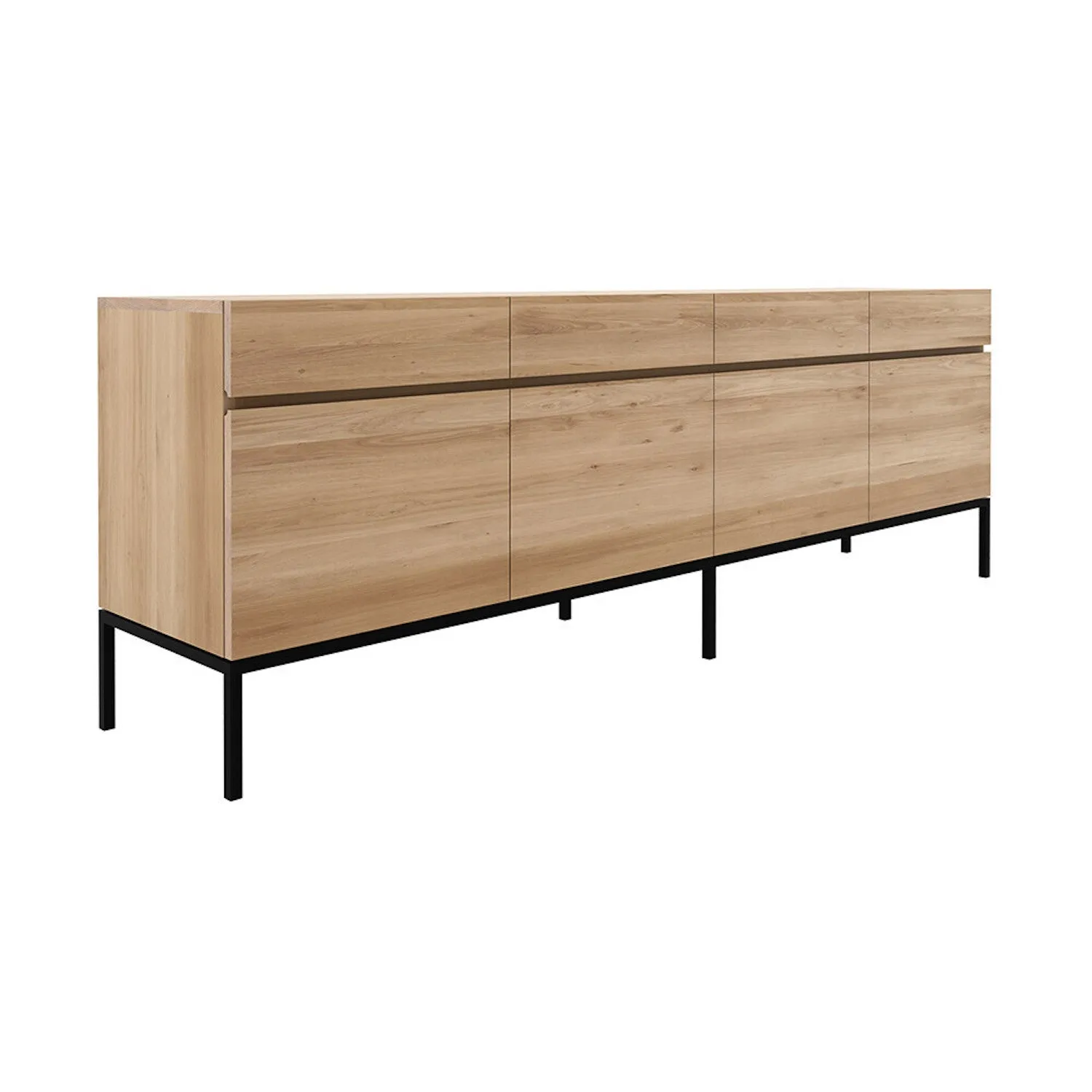 Oak Ligna Sideboard - Black Metal Legs