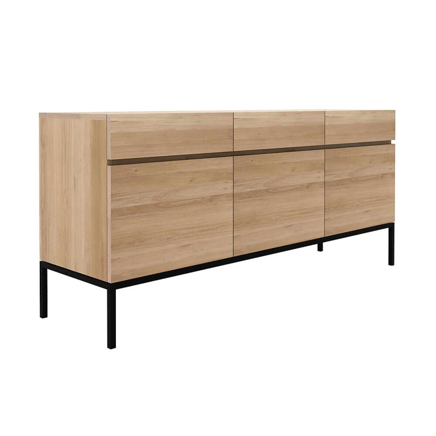 Oak Ligna Sideboard - Black Metal Legs