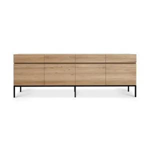 Oak Ligna Sideboard - Black Metal Legs