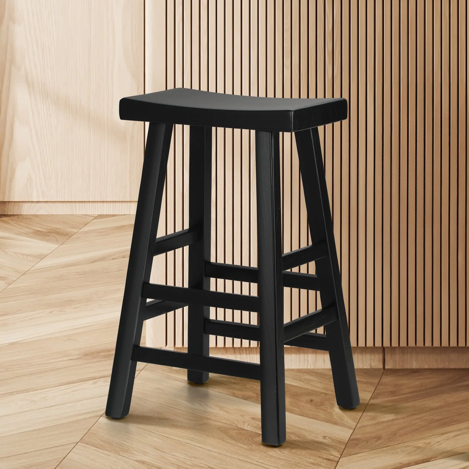 Oikiture Bar Stools Kitchen Stool Wooden Counter Chairs Barstools X2 X4