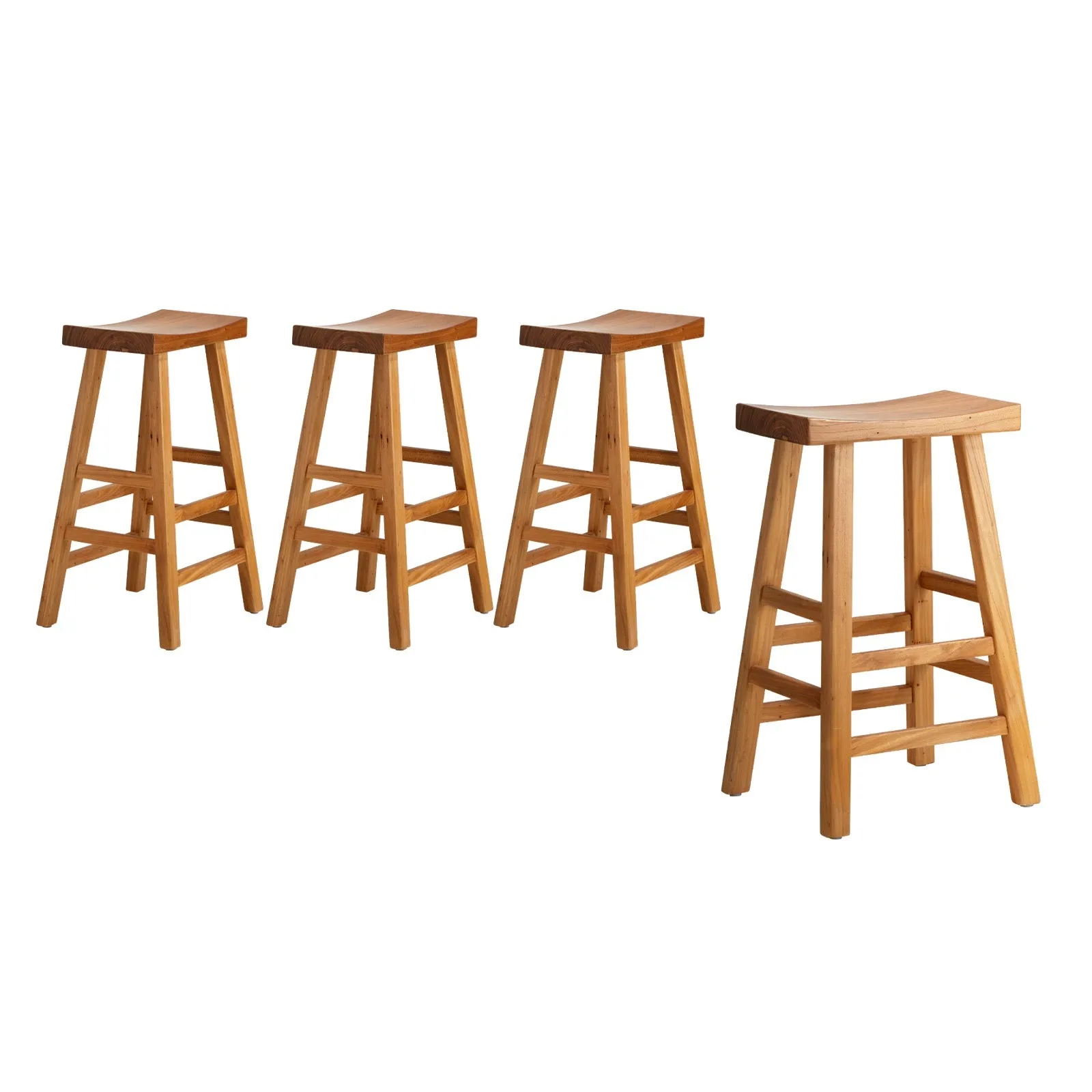 Oikiture Bar Stools Kitchen Stool Wooden Counter Chairs Barstools X2 X4