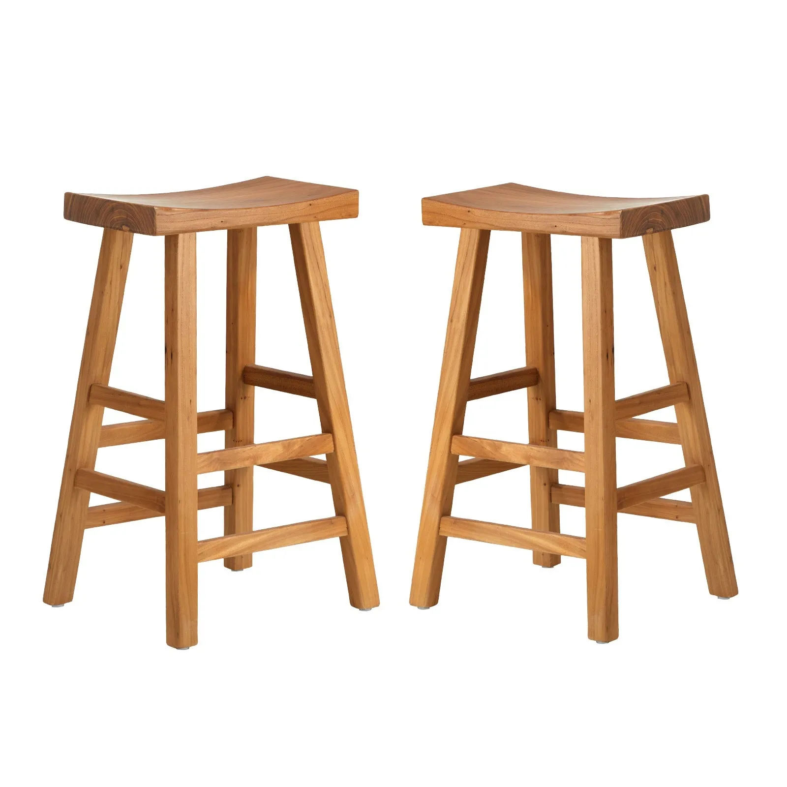 Oikiture Bar Stools Kitchen Stool Wooden Counter Chairs Barstools X2 X4