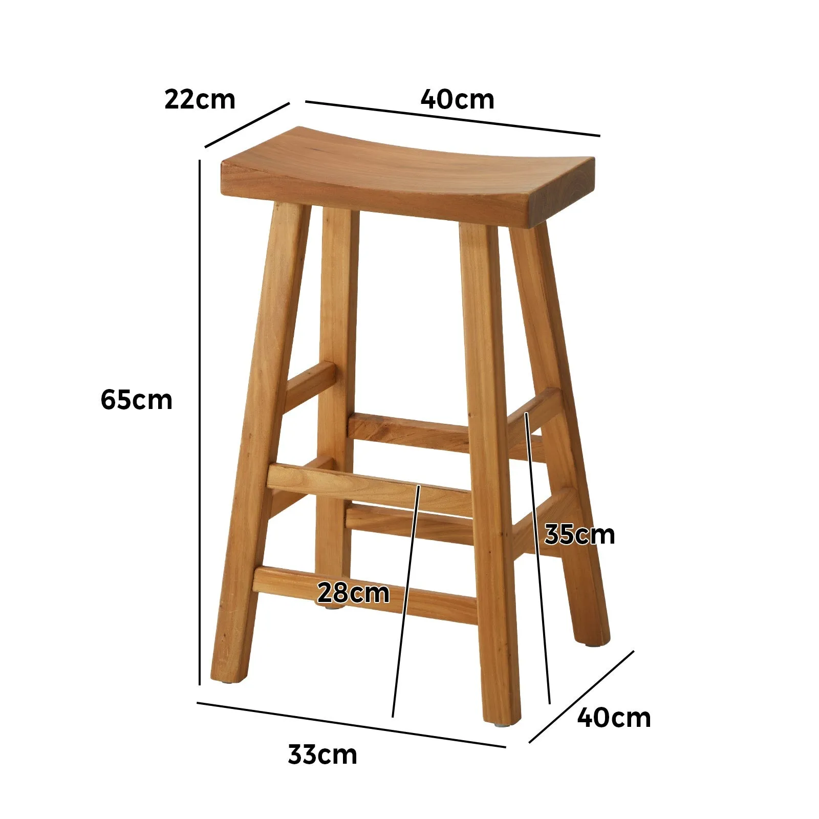 Oikiture Bar Stools Kitchen Stool Wooden Counter Chairs Barstools X2 X4