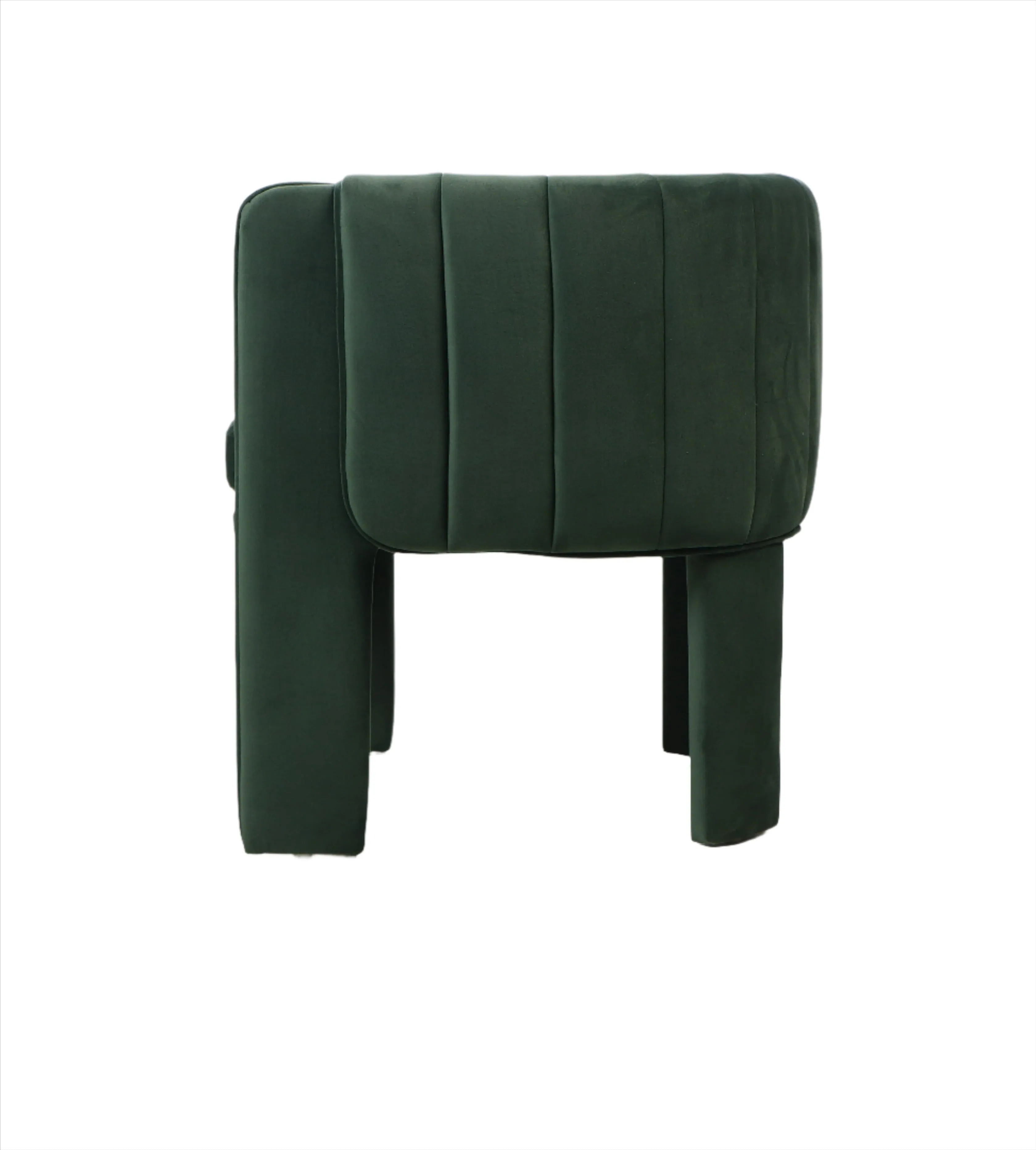 Olivia Channel Tufted Armchair Barrel Chair in Green