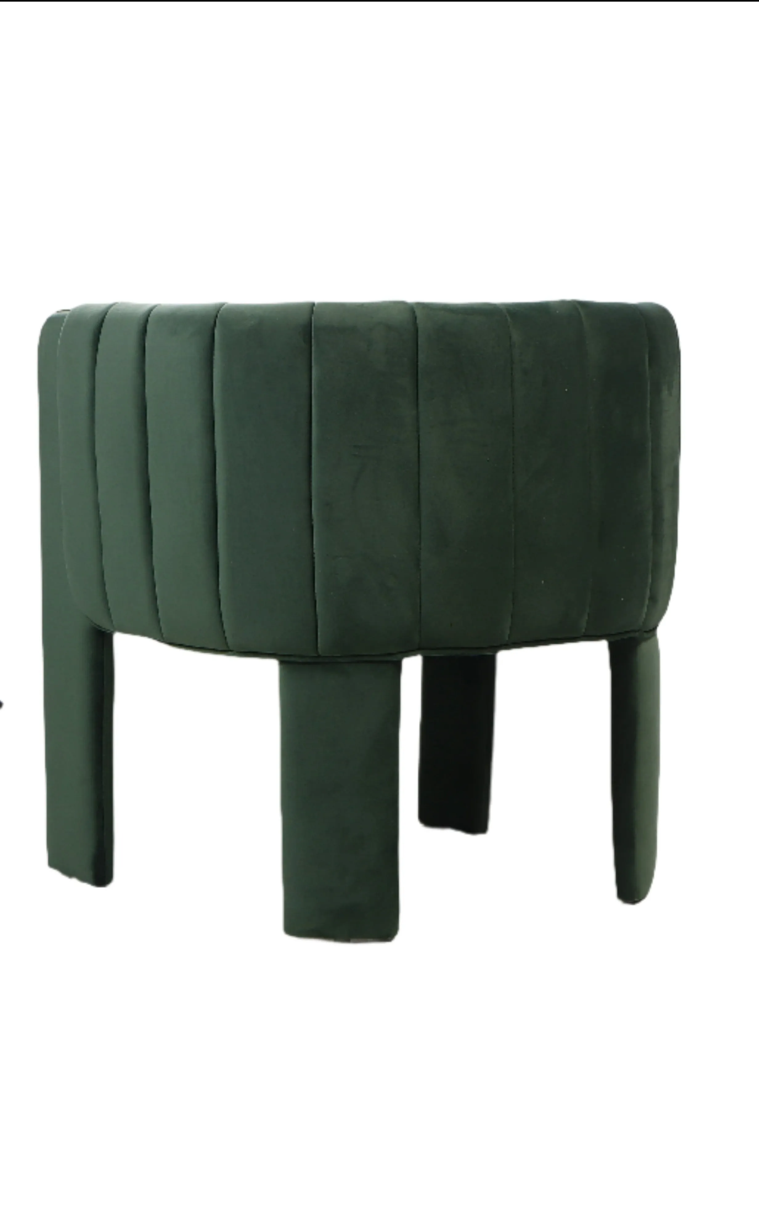 Olivia Channel Tufted Armchair Barrel Chair in Green