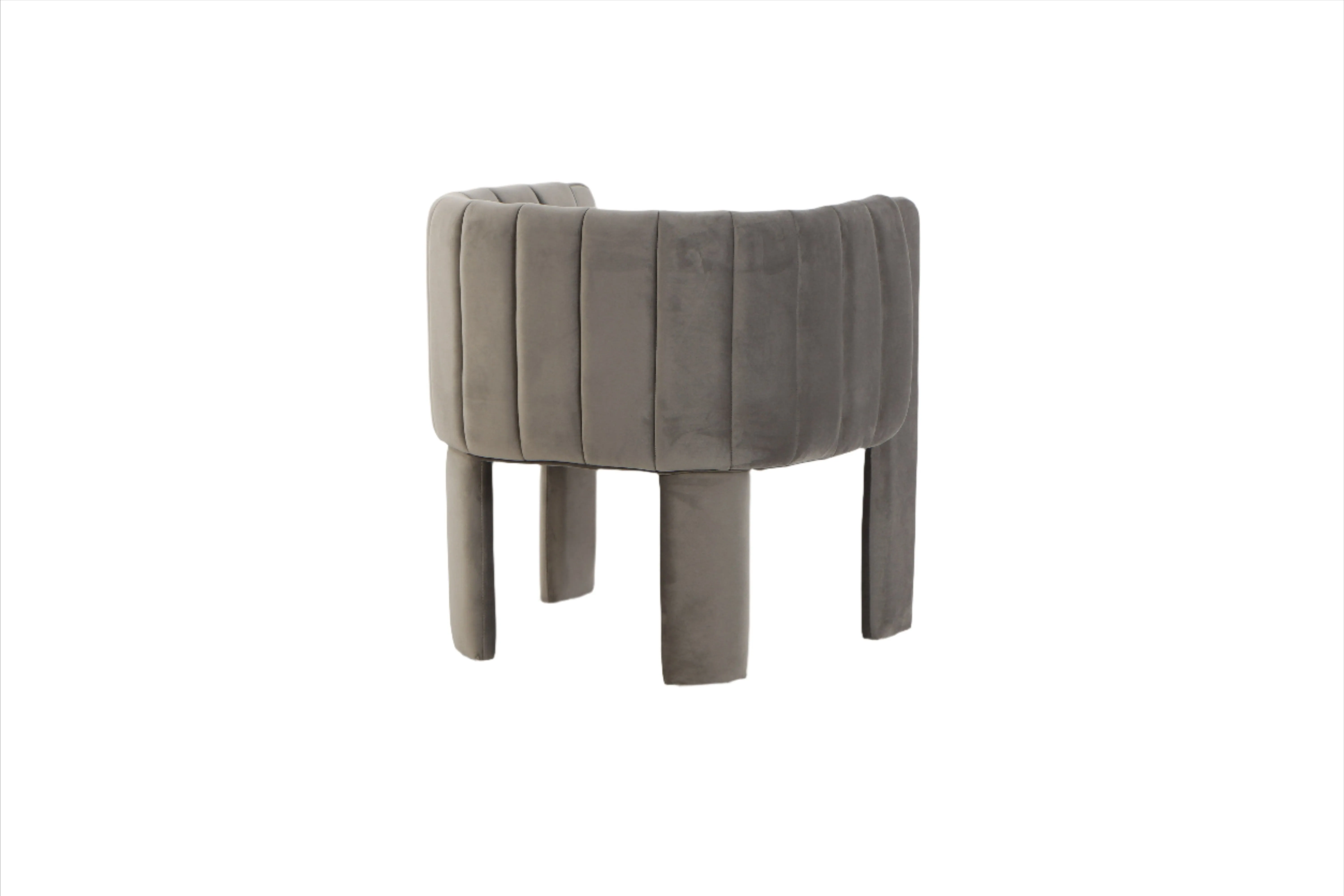 Olivia Channel Tufted Dining Armchair Chair in Gray