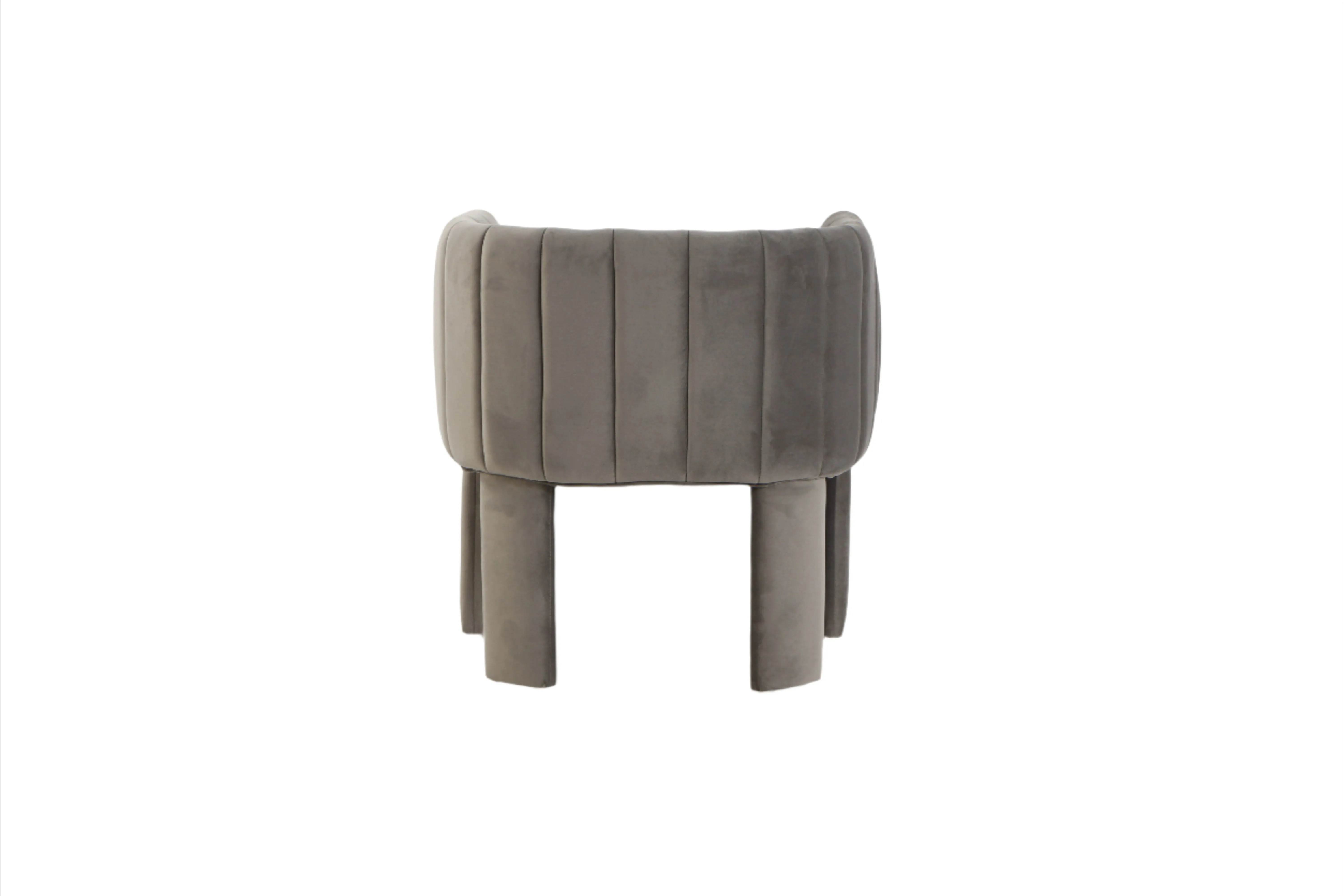 Olivia Channel Tufted Dining Armchair Chair in Gray