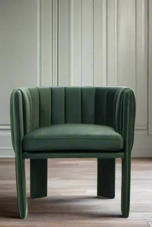 Olivia Channel Tufted Dining Chair in Green