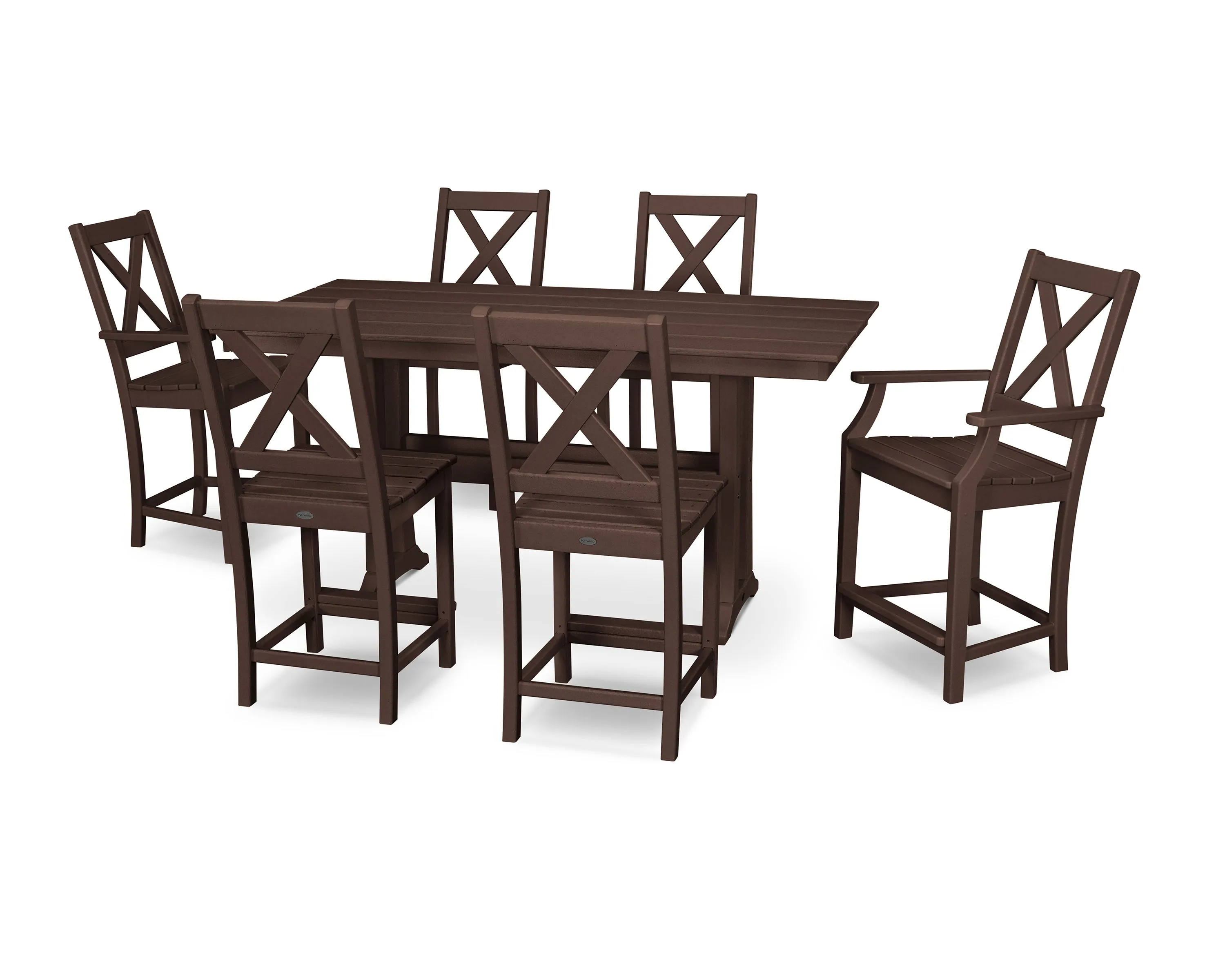 POLYWOOD® Braxton 7-Piece Farmhouse Counter Set