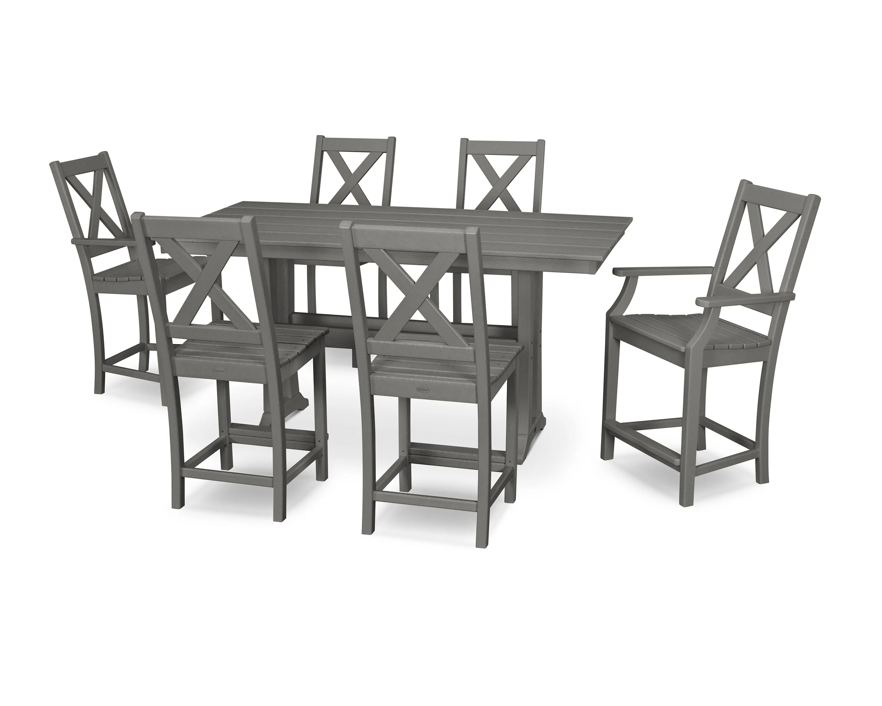 POLYWOOD® Braxton 7-Piece Farmhouse Counter Set