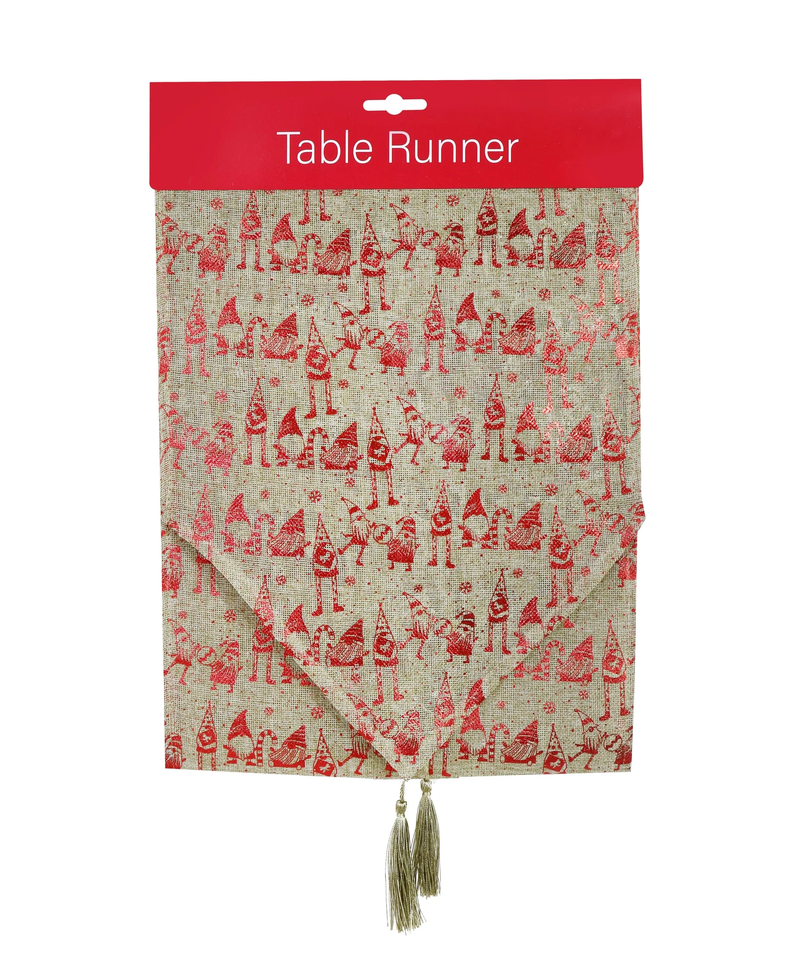 Red Foil Print Runner 4 Asst (180cm)