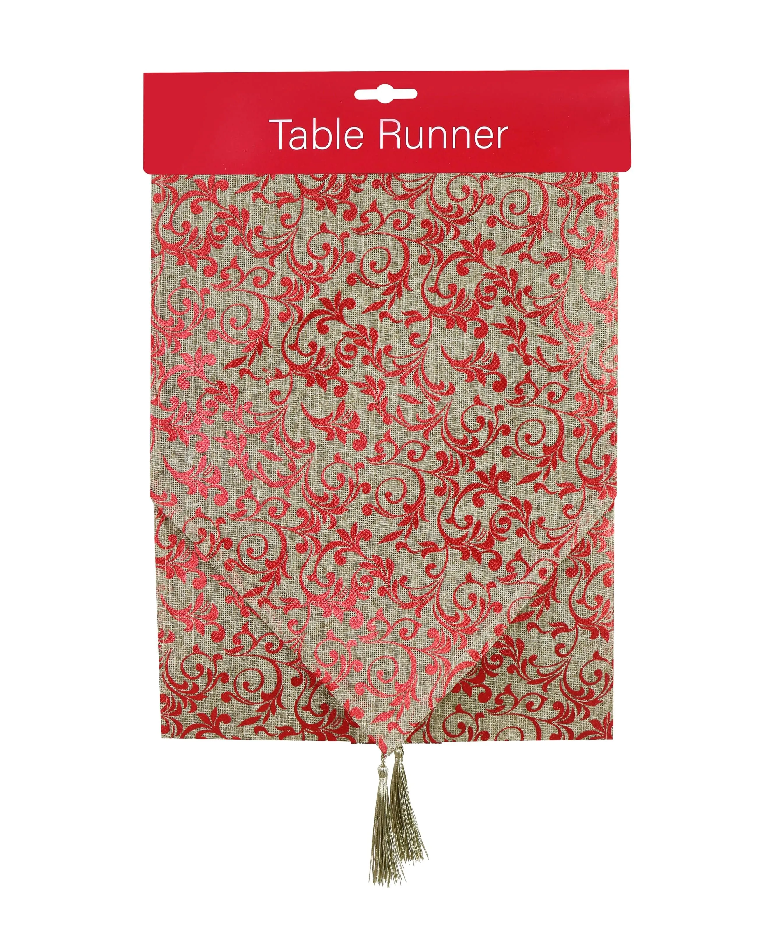 Red Foil Print Runner 4 Asst (180cm)