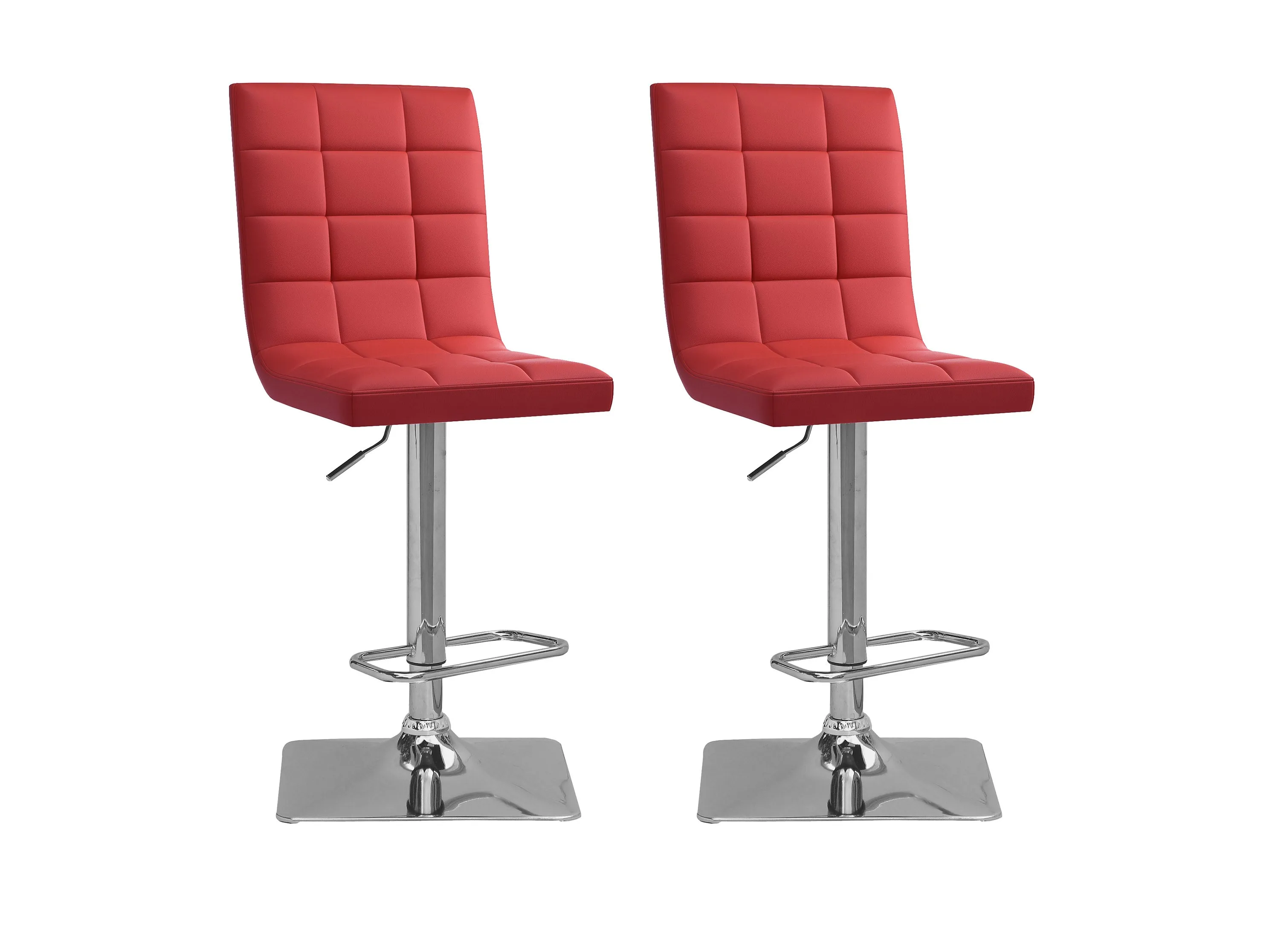 Red High Back Bar Stools, Set of 2