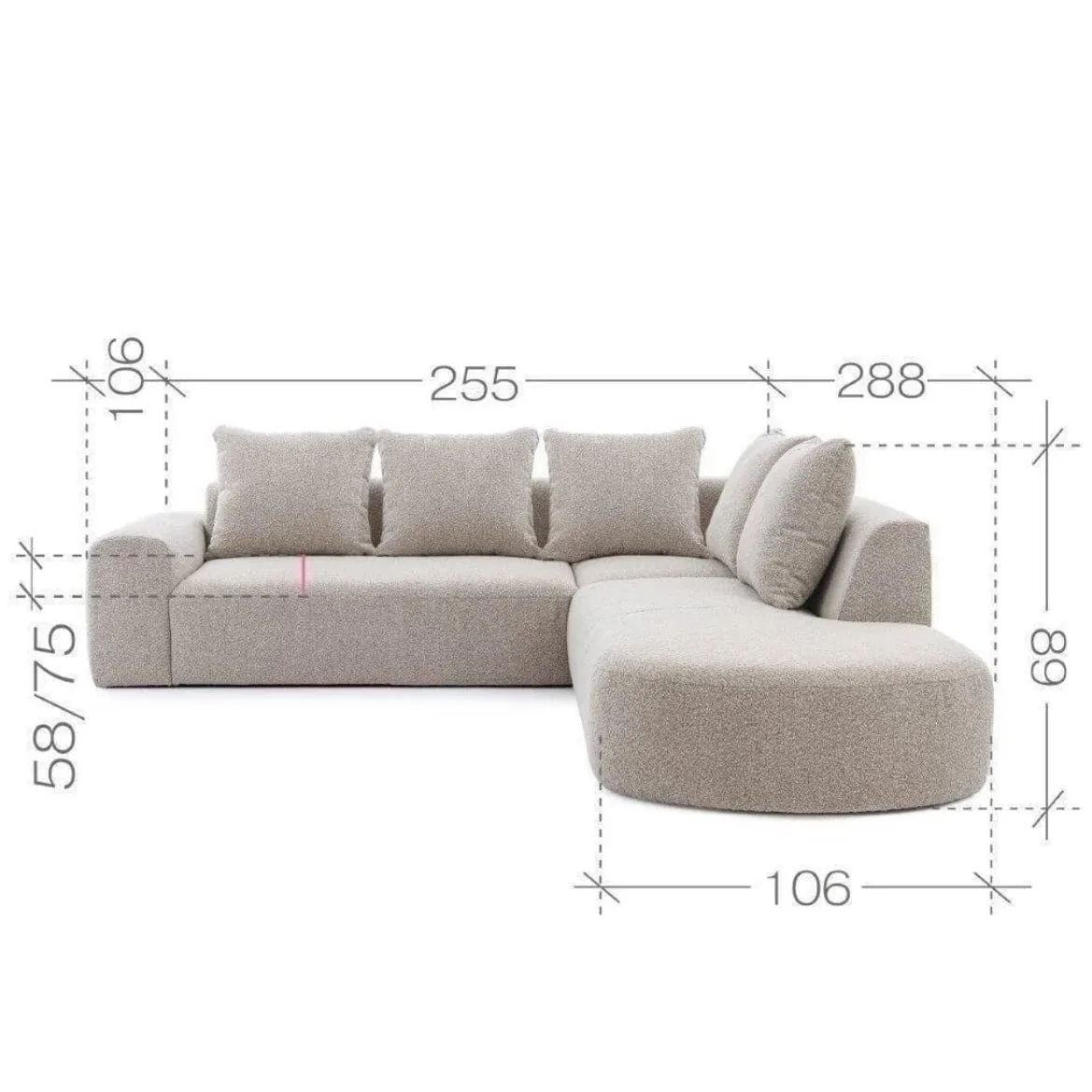 Roma Performance Boucle Sectional Sofa