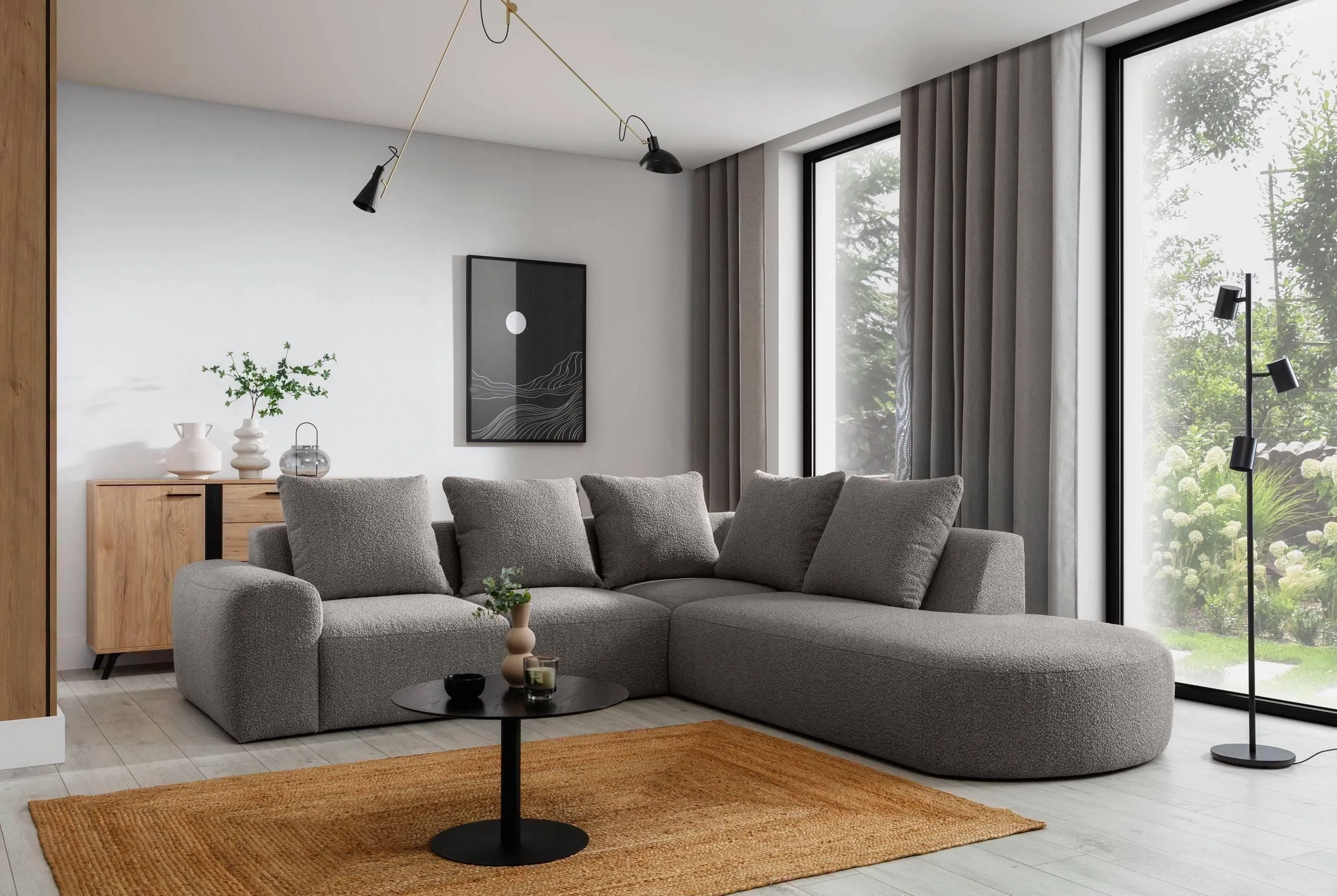 Roma Performance Boucle Sectional Sofa