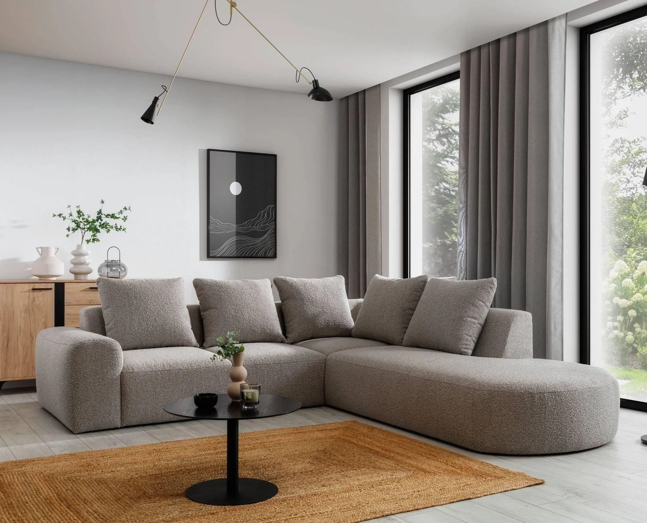 Roma Performance Boucle Sectional Sofa