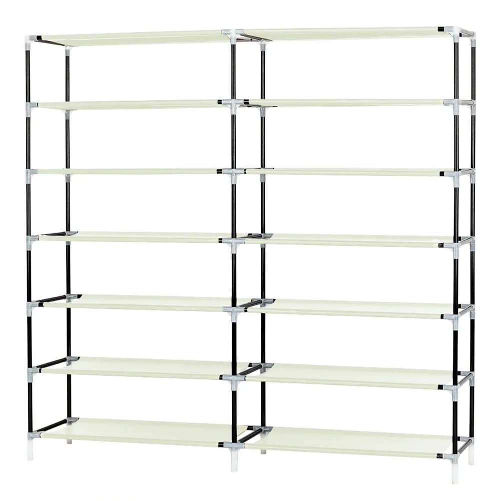 RONSHIN 7 Layers 14 Grids Shoe Rack Portable Shoe Cabinet Beige