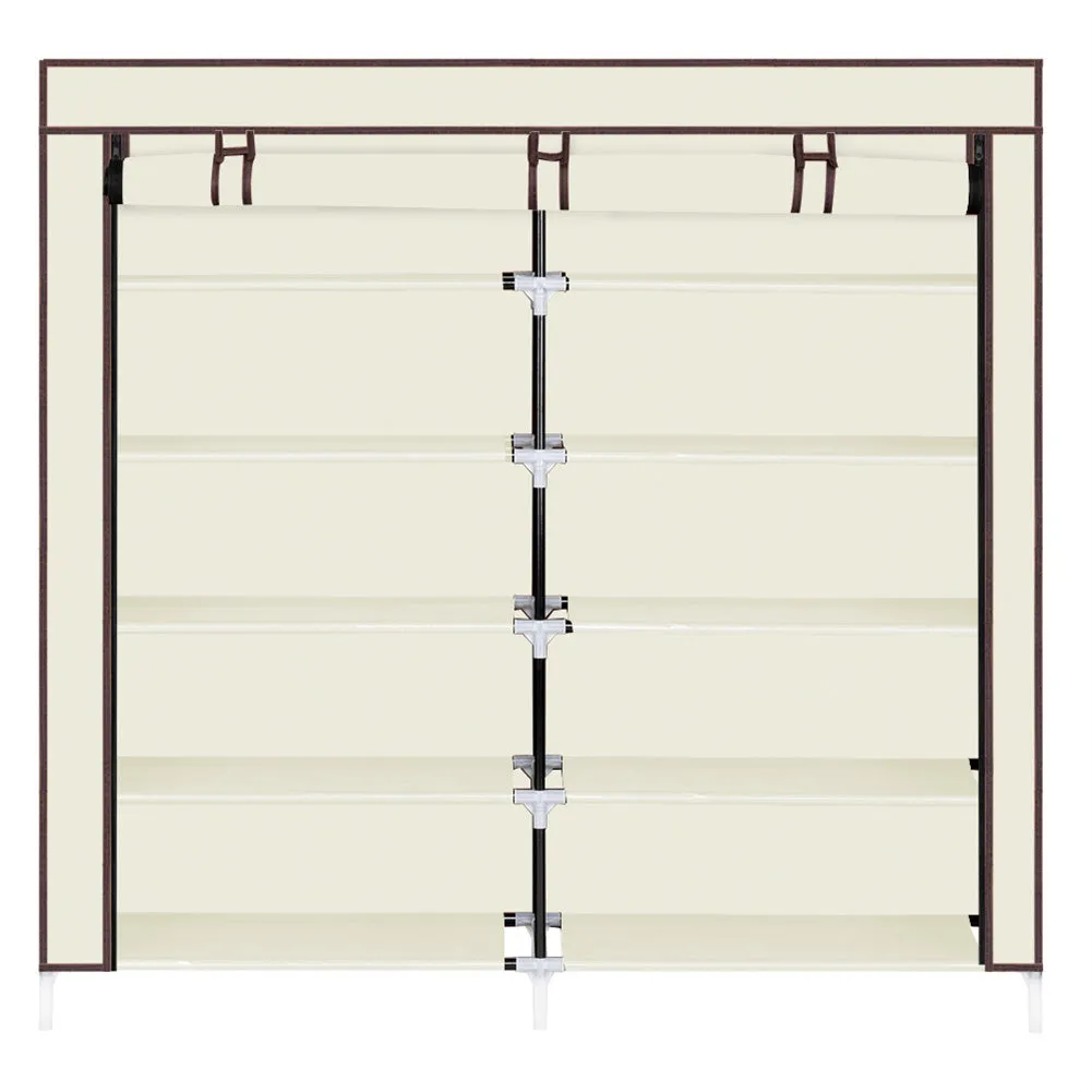 RONSHIN 7 Layers 14 Grids Shoe Rack Portable Shoe Cabinet Beige