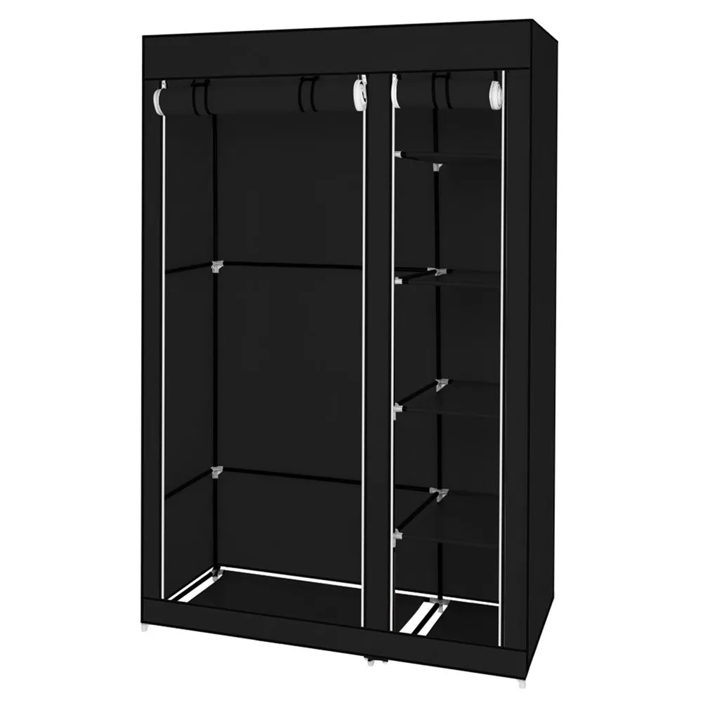 RONSHIN Portable Closet Storage Organizer Clothes Wardrobe 5-layers 6-compartments Black