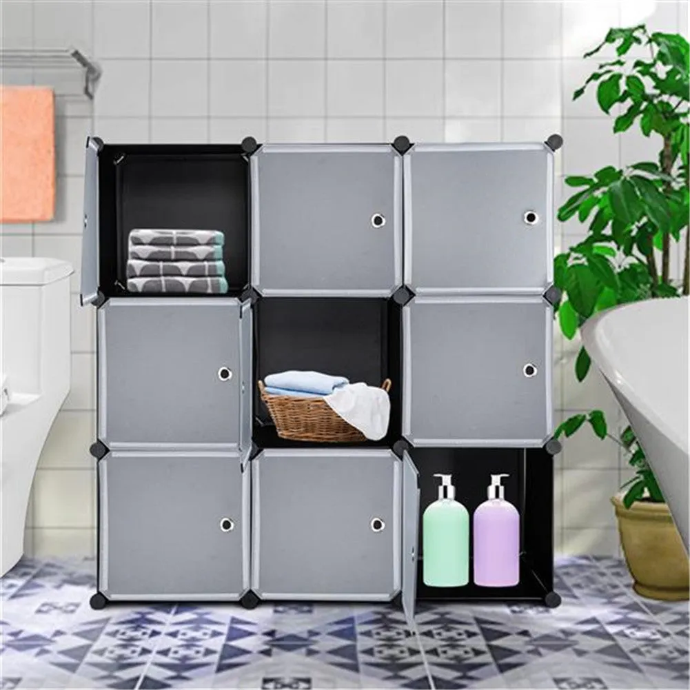 RONSHIN Storage Organizer Diy 9-Cube Storage Shelving With Doors