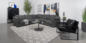 Sasha 5-piece Upholstered Modular Sectional Sofa Barely Black