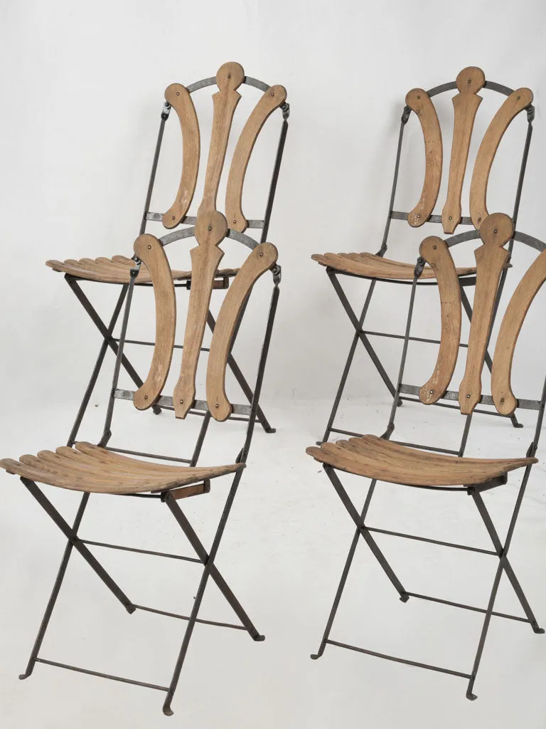 Set of 4 Vintage Foldable Garden Chairs 35¾"