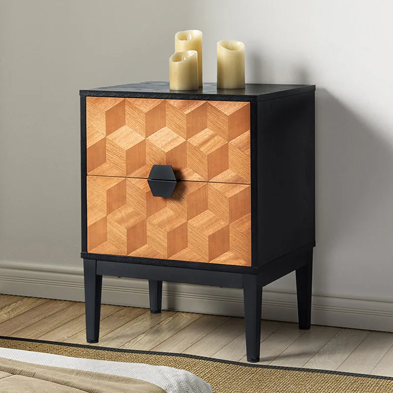 Siap 25" Tall 2-Drawer Nightstand with Built-in Outlets