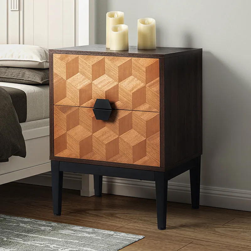 Siap 25" Tall 2-Drawer Nightstand with Built-in Outlets