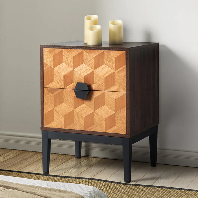 Siap 25" Tall 2-Drawer Nightstand with Built-in Outlets