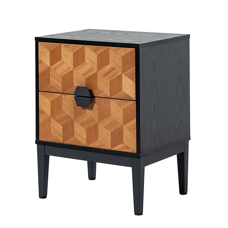 Siap 25" Tall 2-Drawer Nightstand with Built-in Outlets