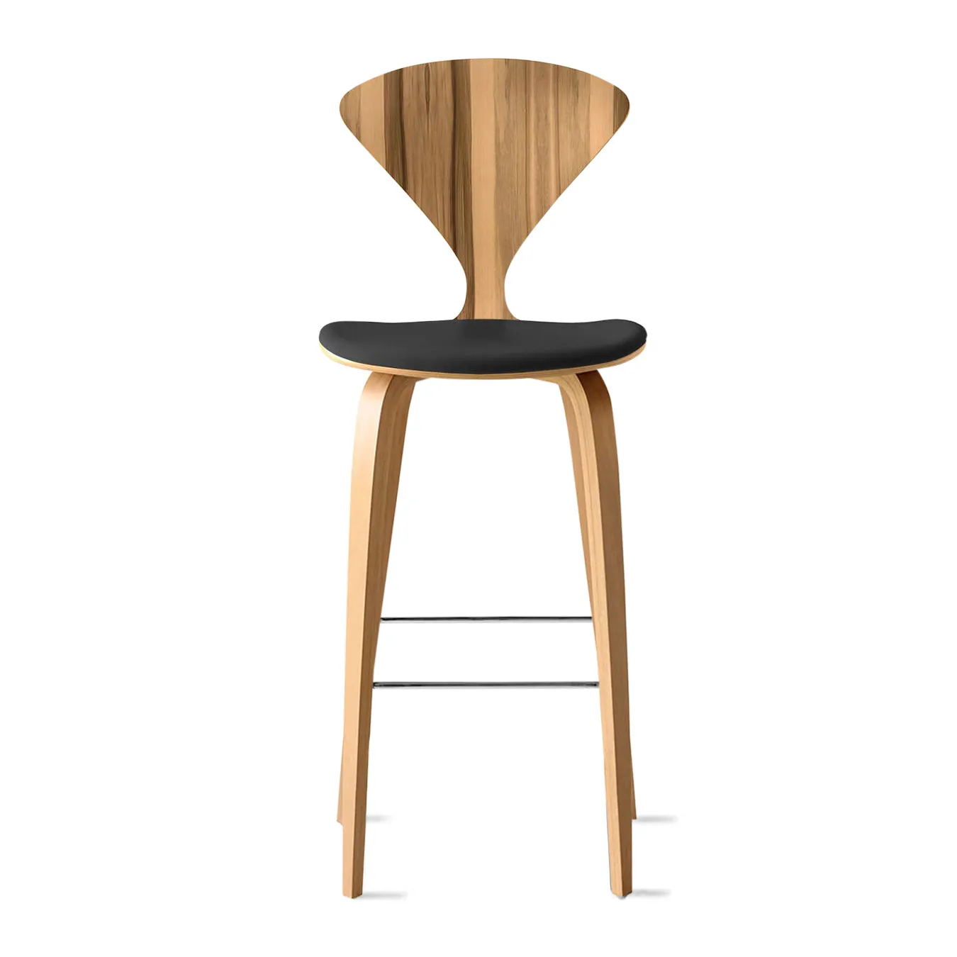 Stool with Wood Base - Upholstered Seat