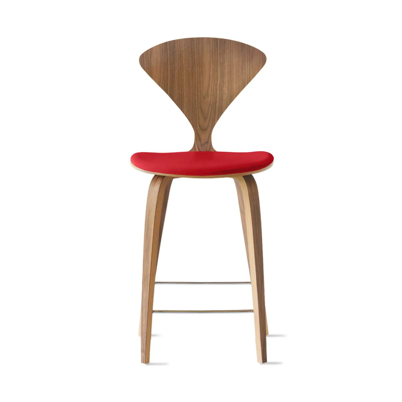 Stool with Wood Base - Upholstered Seat