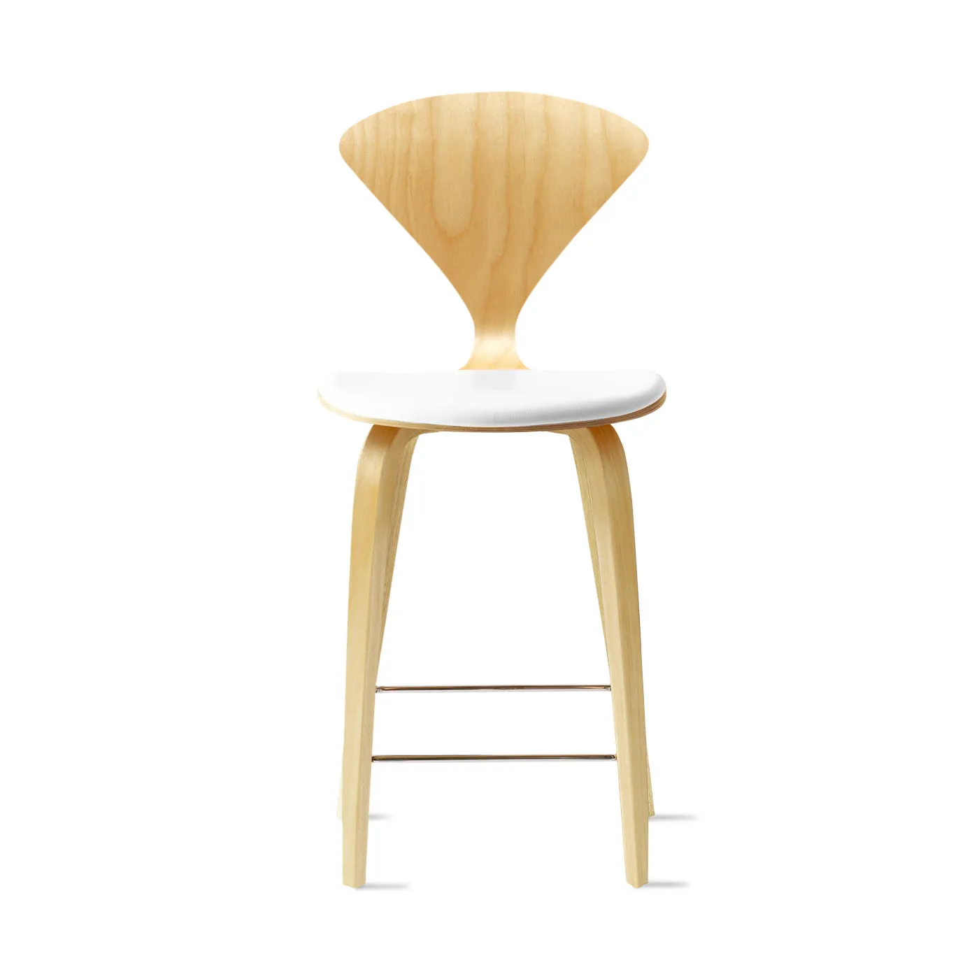 Stool with Wood Base - Upholstered Seat